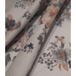 PIQUE FLORAL BEIGE Y GRIS